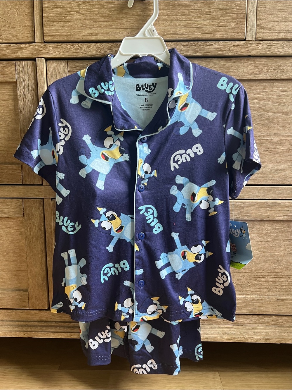 Bluey Navy Blue Kids Pajama Set - Blue Print